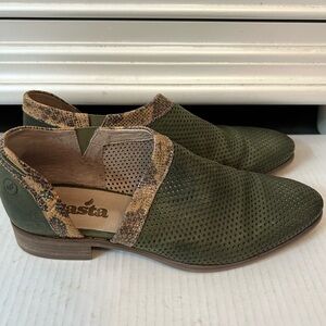 CASTA D’Orsay Leather Booties Ankle Boots Green Women’s Size 40 (9)